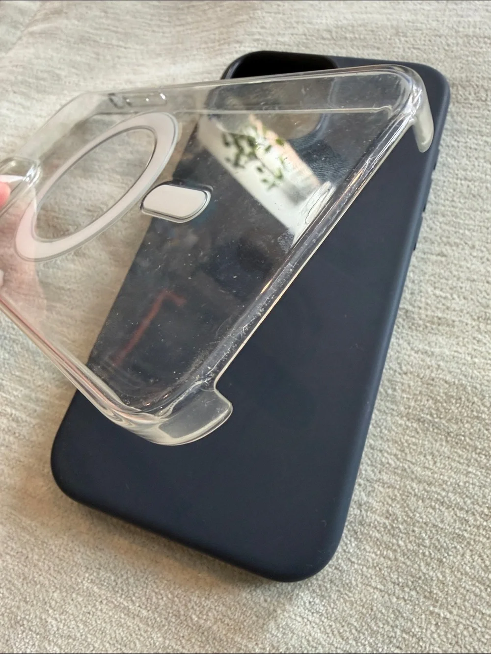 Apple Silicone Case and Clear MagSafe-Compatible Case - Black and Clear